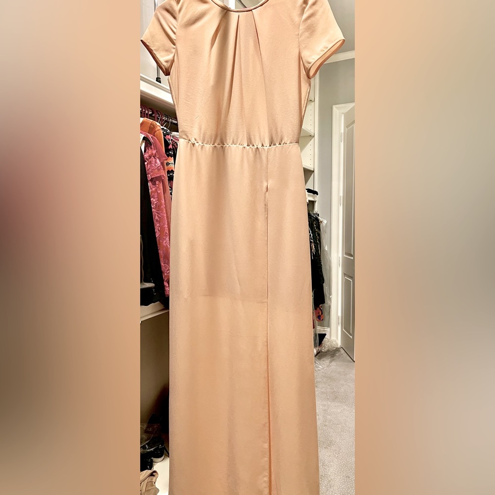 BCBG Cream dress w thigh high split